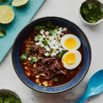 Ramen Birria: Ultimate Fusion Comfort in a Bowl 3 Ramen birria in ceramic bowl with toppings