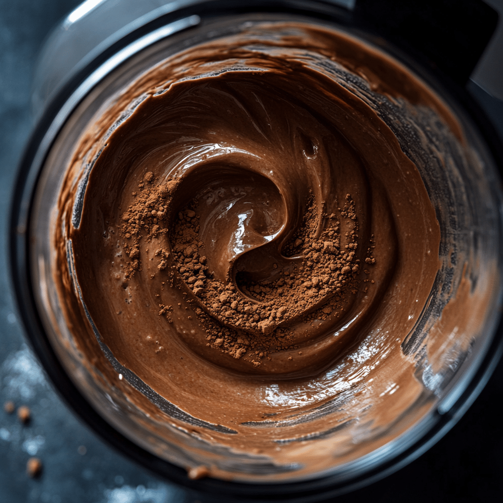 chocolate-mousse-in-blender.png chocolate mousse blending in electric blender
