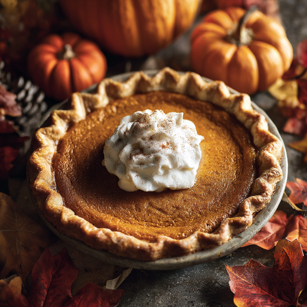 u6258884398 Simple photo of Classic Pumpkin Pie The image dep f84a2aa6 5d15 4214 8f07 3b7fa413bb42 3