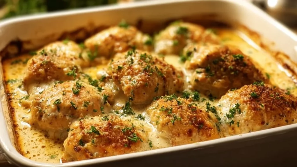 Baked cream cheese chicken dish served on a plate
