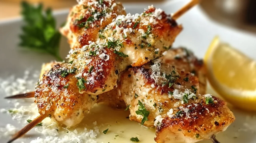 Blackstone Garlic Parmesan Chicken sizzling on the grill