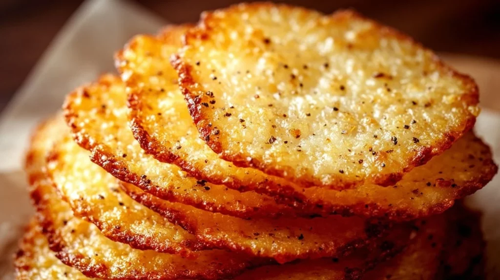Homemade Cottage Cheese Chips on a plate, healthy snack option.