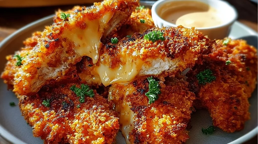 Crack chicken tenders recipe served on a plate for dinner