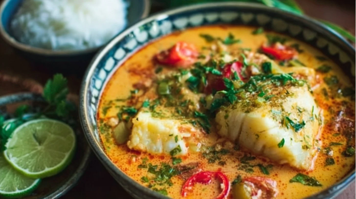 Healthy and delicious fish stew made with fresh ingredients