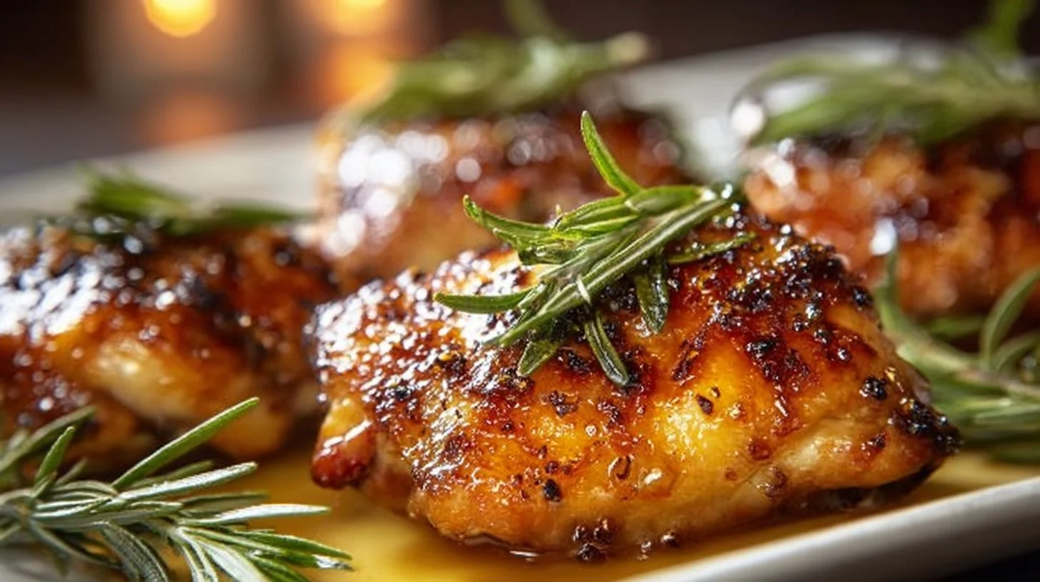 Delicious easy baked chicken thighs cooked to perfection