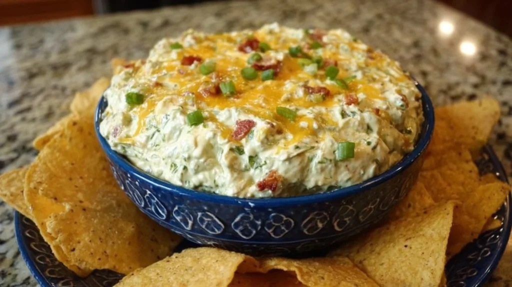 Delicious Grinch Dip served in a festive bowl for holiday parties.