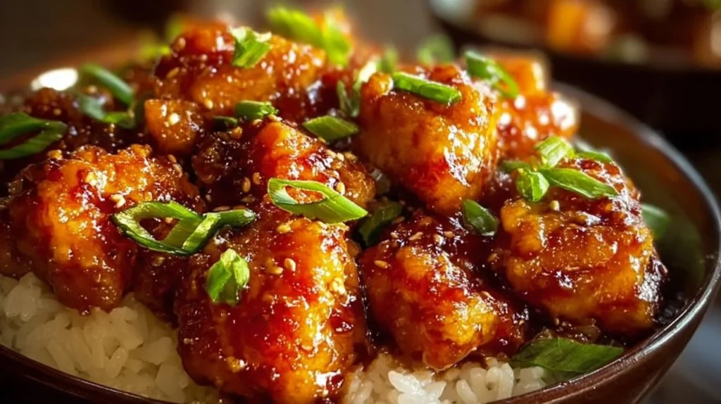 Delicious Honey Garlic Chicken dish served on a plate