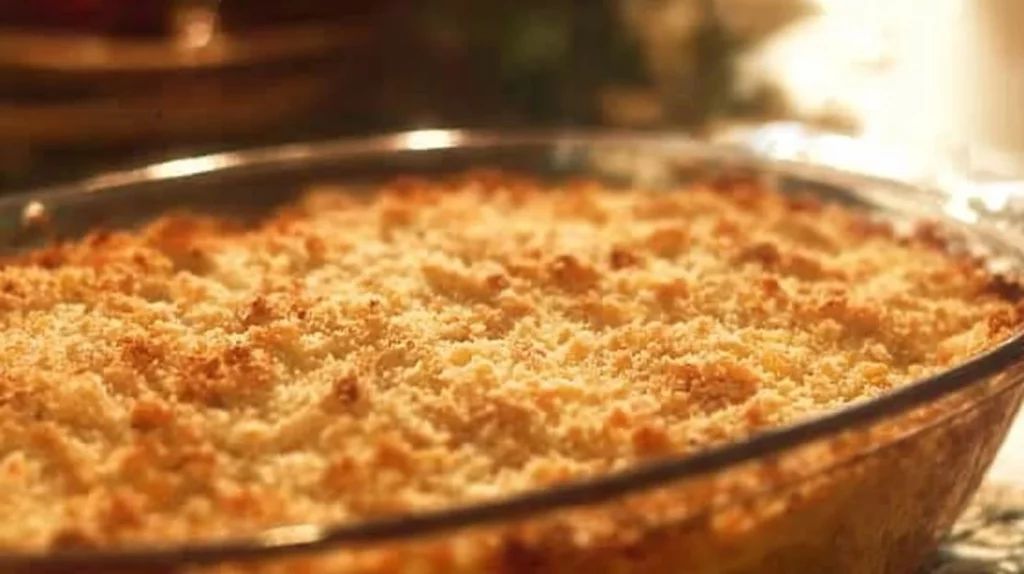 Mamaw's Chicken & Rice Casserole served in a baking dish
