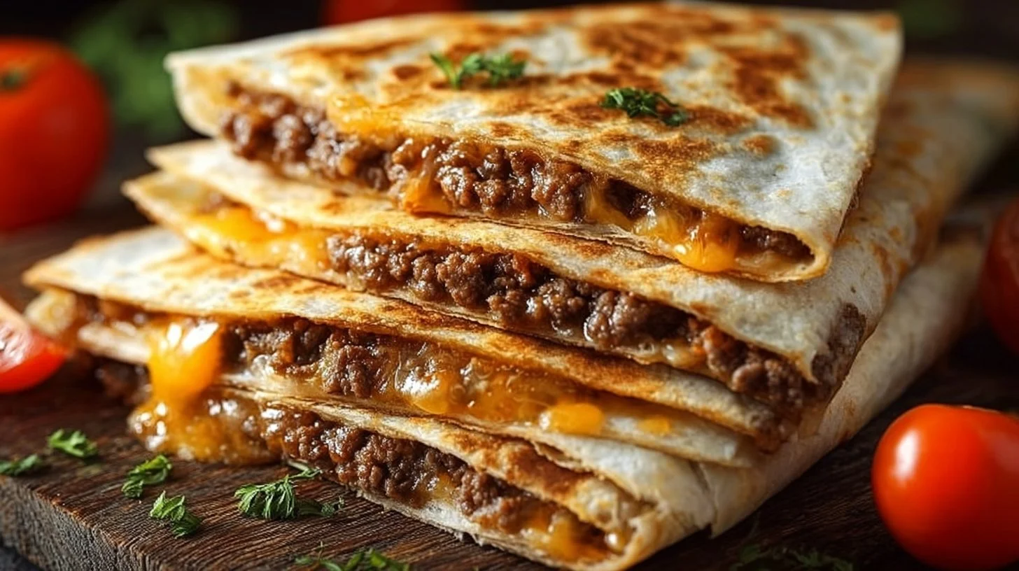 Delicious Smashburger Quesadillas with melted cheese and fresh ingredients
