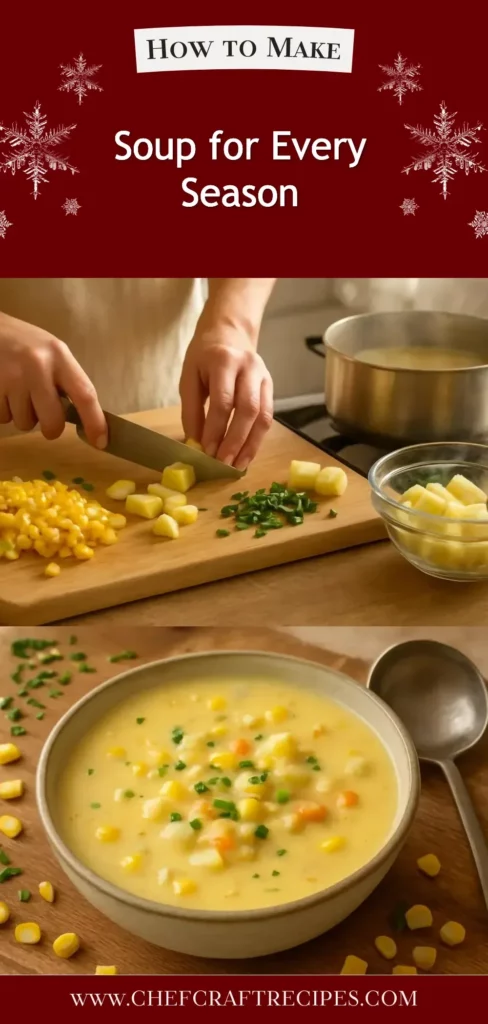 A variety of colorful soups representing every season, showcasing seasonal ingredients.