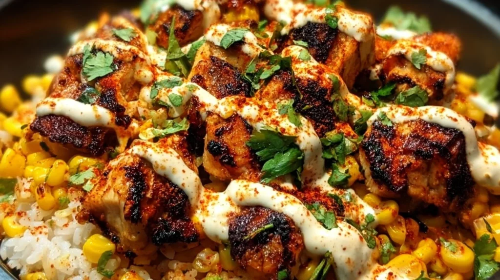 Tasty Street Corn Chicken Bowl with vibrant ingredients