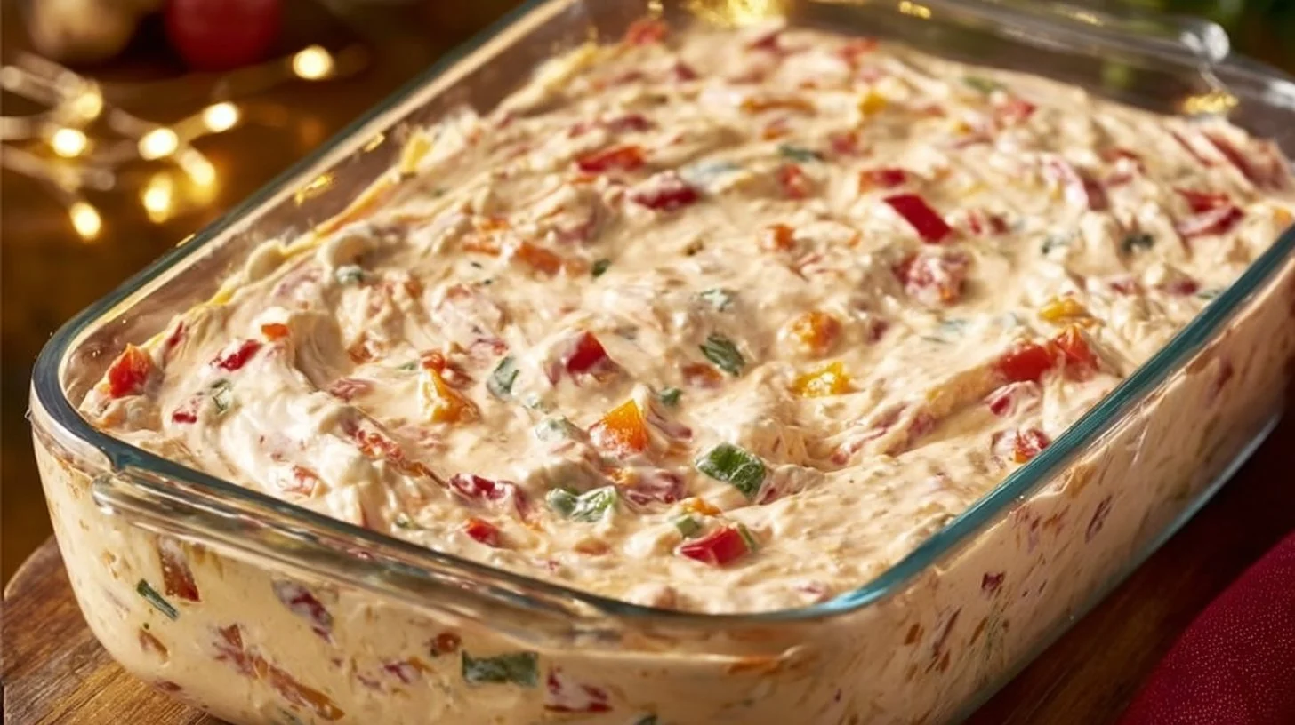 Delicious Texas Christmas Dip served in a festive bowl
