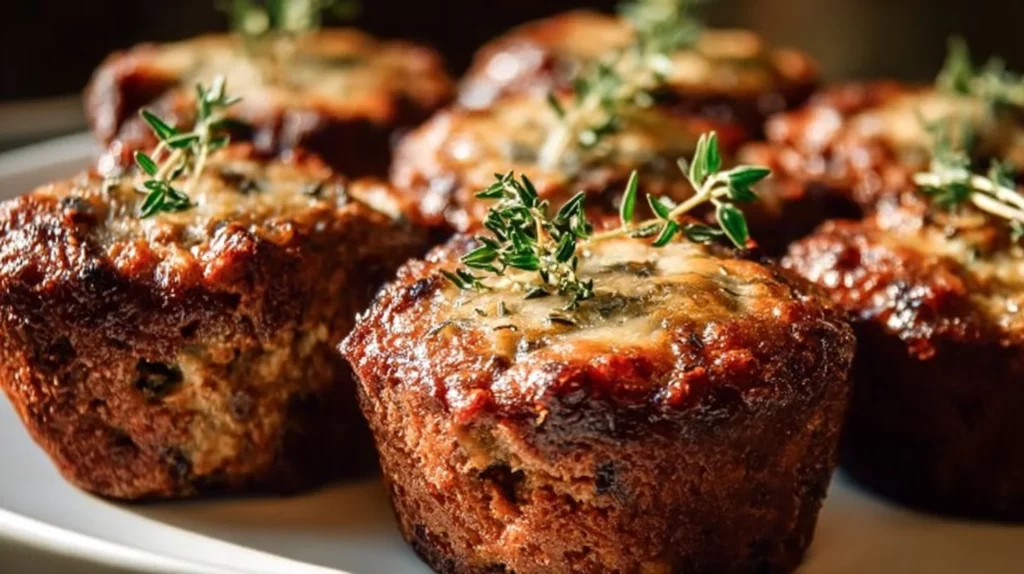 Easy mini meatloaves baked in a muffin pan for quick meals