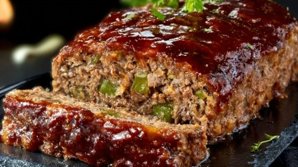 Gordon Ramsay's flavorful meatloaf served with garnish