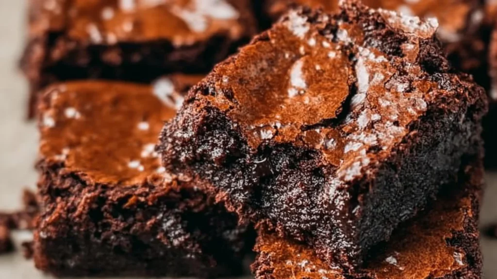 Delicious and nutritious healthier brownies topped with chocolate chips.