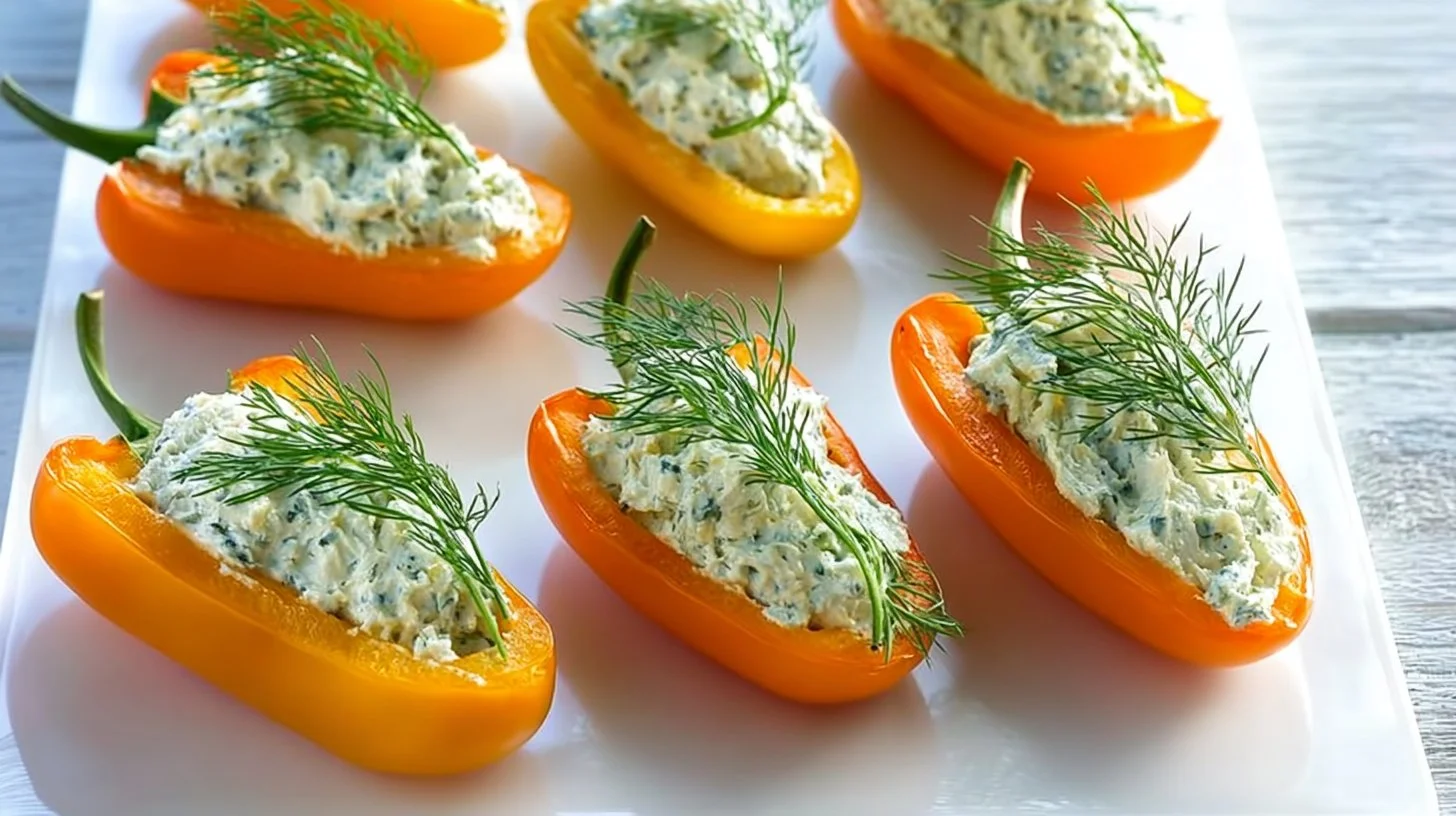 Mini carrot peppers filled with herbs, a delightful take on stuffed peppers