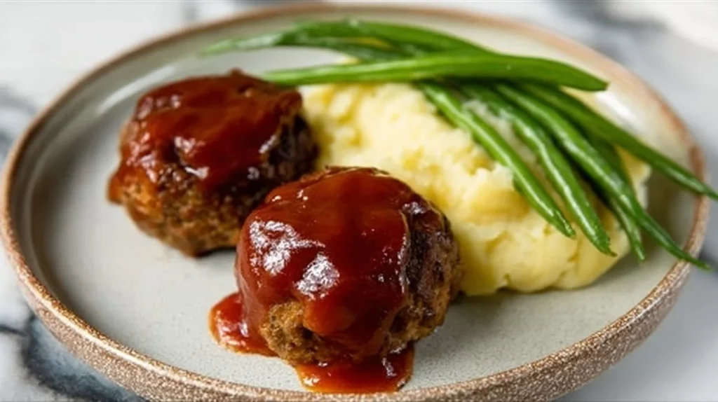 Delicious Mini Meatloaf served with vegetables