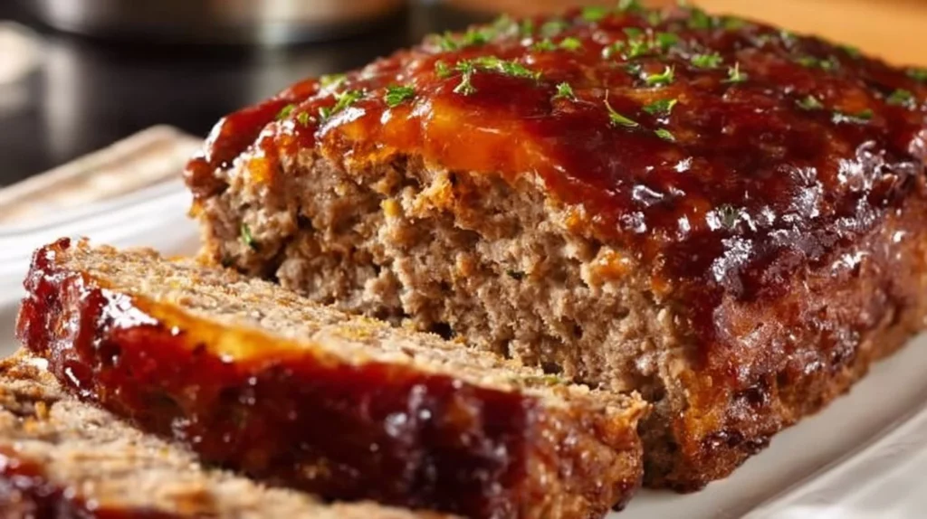 Delicious Teriyaki-Glazed Meatloaf served with garnishes