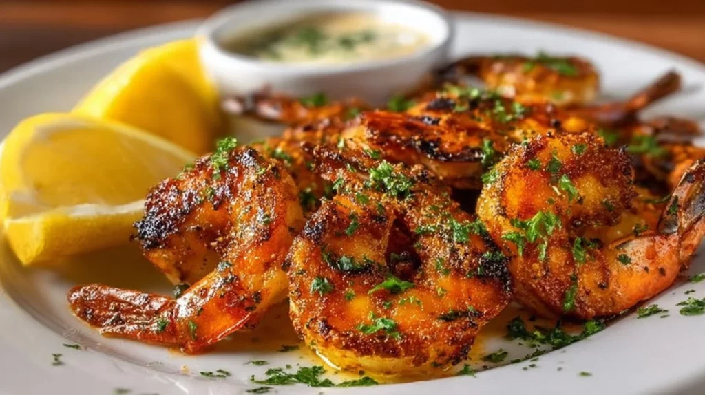 Texas Roadhouse grilled shrimp served with a side of garlic butter