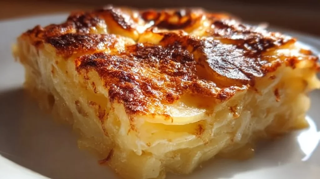 Deliciously baked scalloped potatoes with cheese and herbs