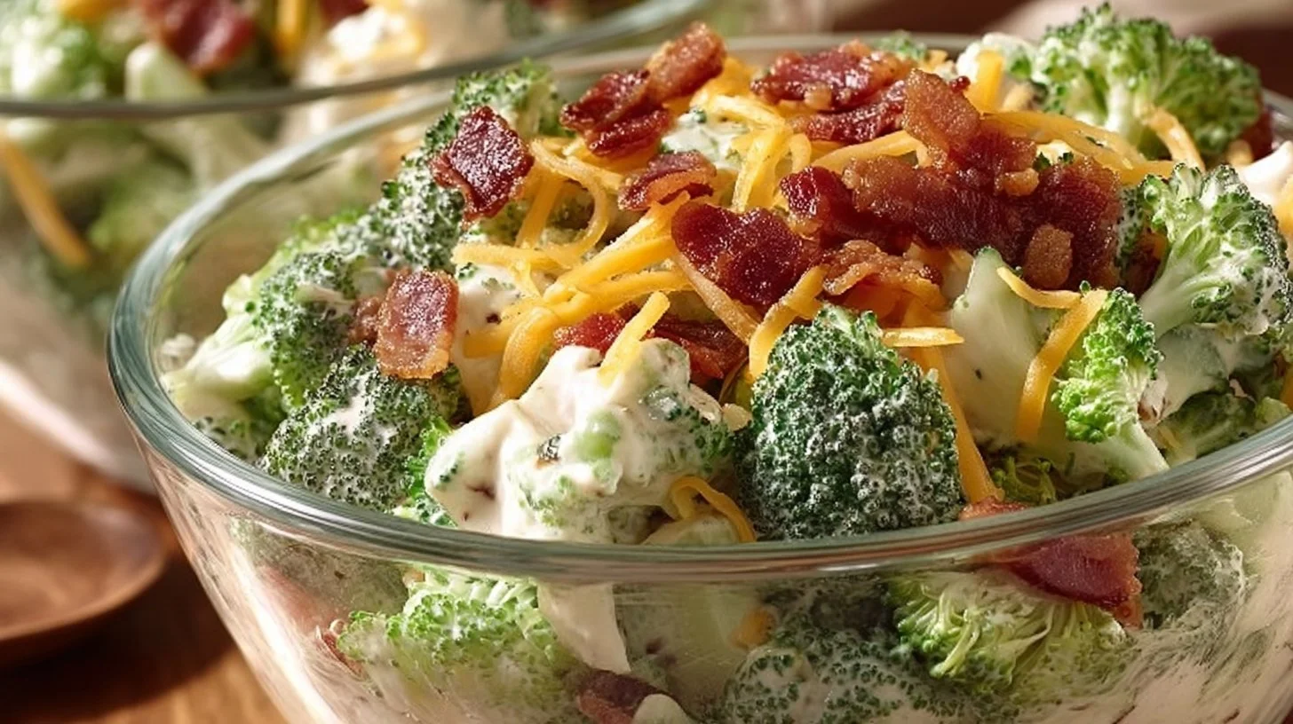 Amish Broccoli Salad with fresh vegetables and dressing