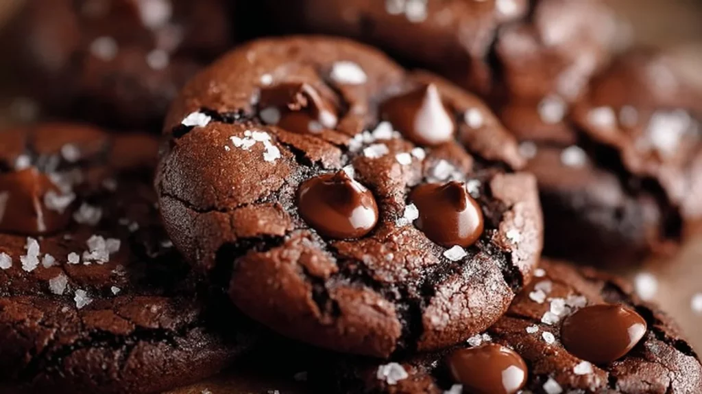 Delicious brownie cookies with chocolate chips on a plate