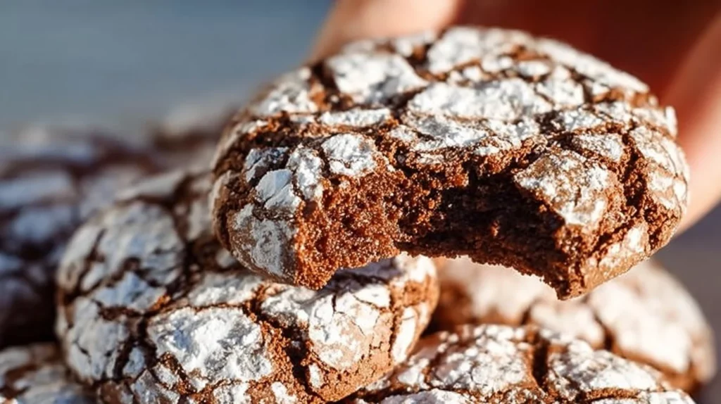 Delicious Brownie Cool Whip Cookies stacked on a plate
