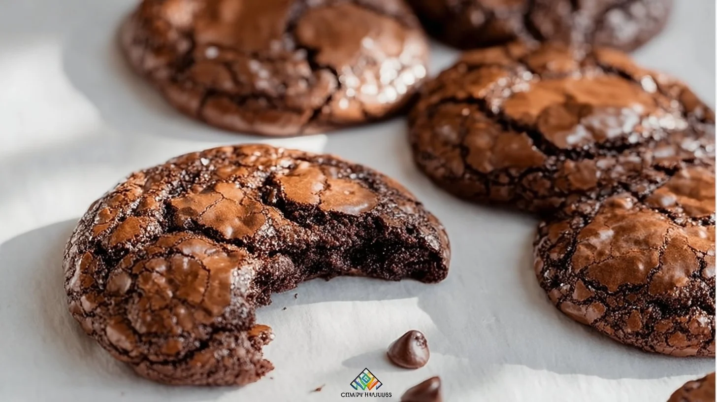 Delicious cookies made from brownie mix, fresh out of the oven.