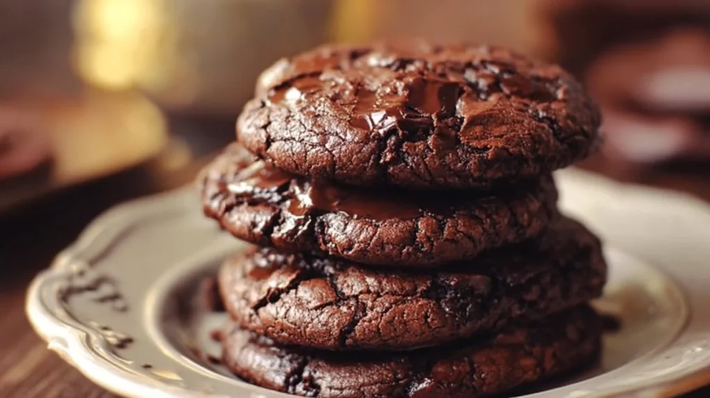 Delicious homemade brownie mix cookies on a plate
