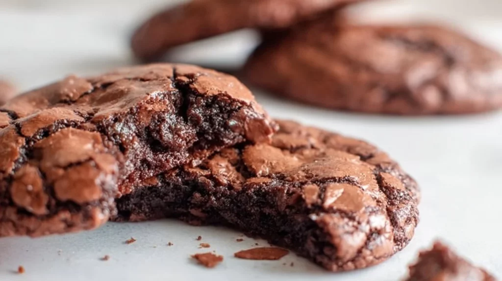 Delicious brownie mix cookies freshly baked on a cooling rack.