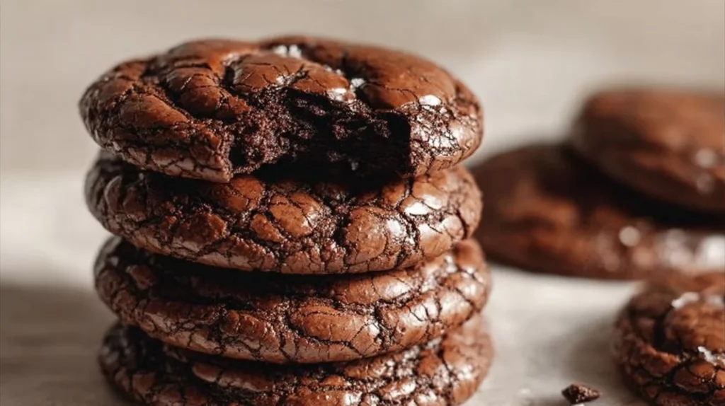 Delicious brownie mix cookies ready to be enjoyed, showcasing a rich chocolate texture.