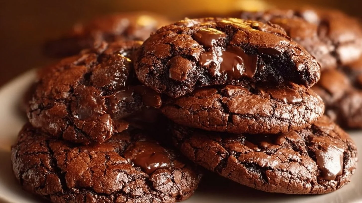Delicious brownie mix cookies on a baking sheet ready to be enjoyed.