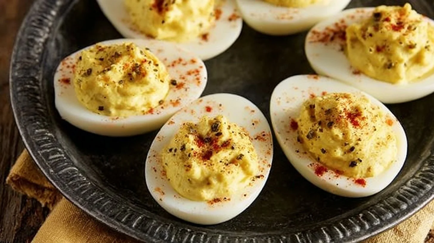 Classic Southern Deviled Eggs on a serving platter