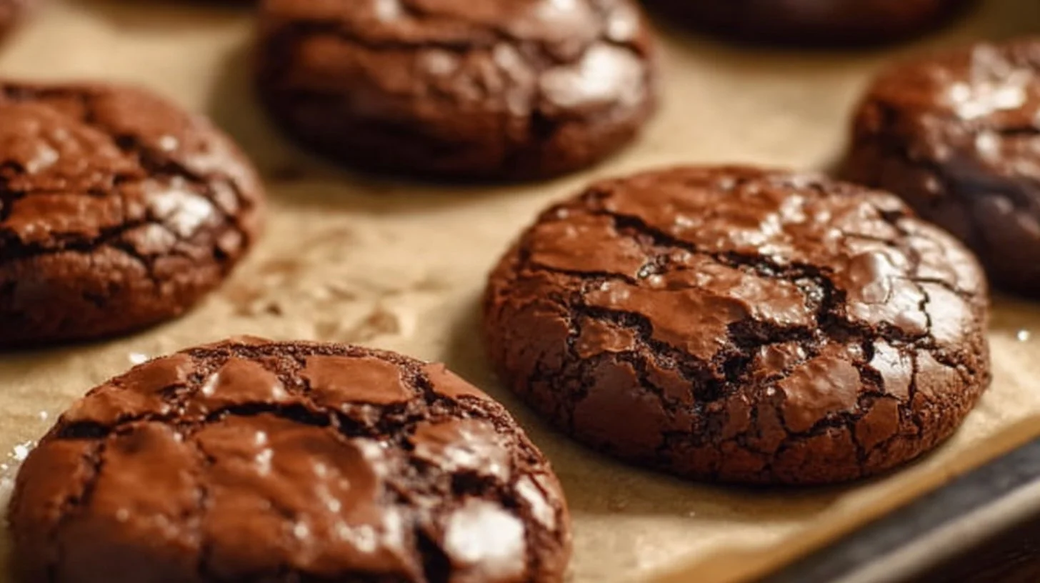 Delicious brownie mix cookies fresh out of the oven
