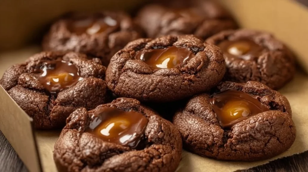 Delicious brownie mix cookies on a plate ready to be enjoyed