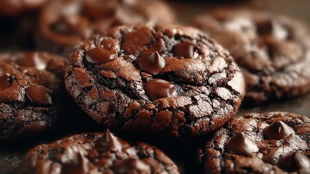 Delicious brownie mix cookies ready to be served on a plate.