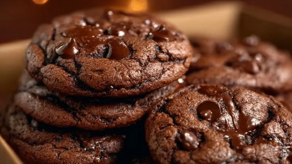 Delicious chocolate cookies made from brownie mix
