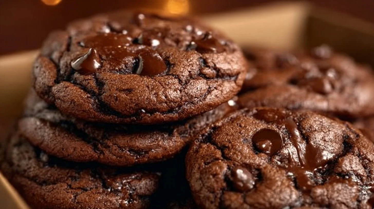 Delicious chocolate cookies made from brownie mix