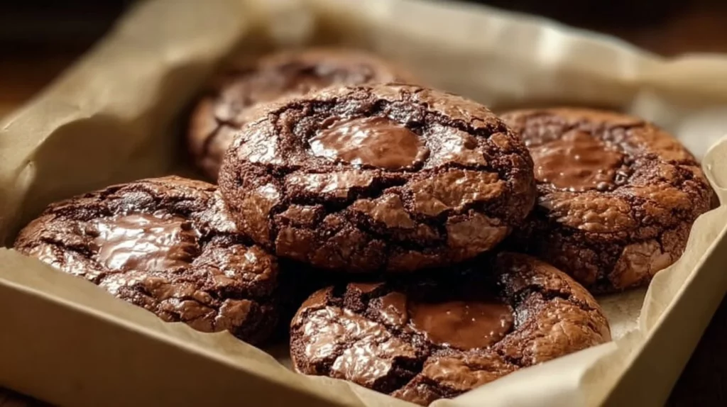 Delicious cookies made from brownie mix, served on a plate.