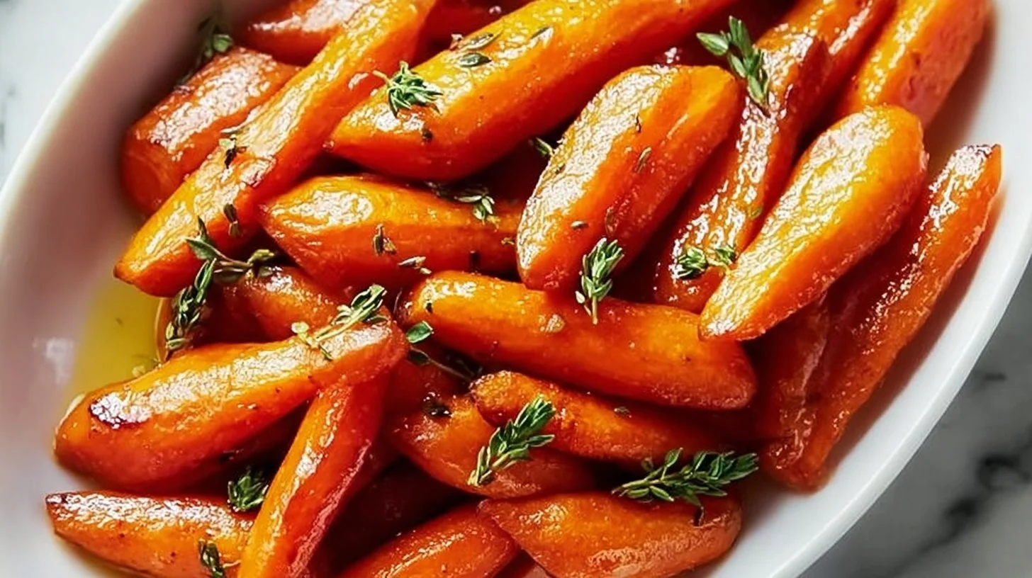 Delicious honey glazed carrots served in a bowl, perfect for a side dish.