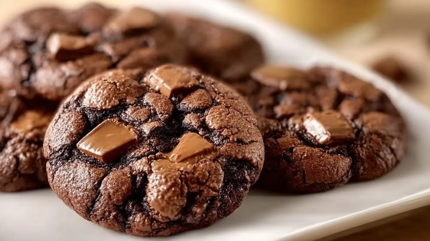 Indulgent brownie mix cookies with chocolate chunks and a chewy texture