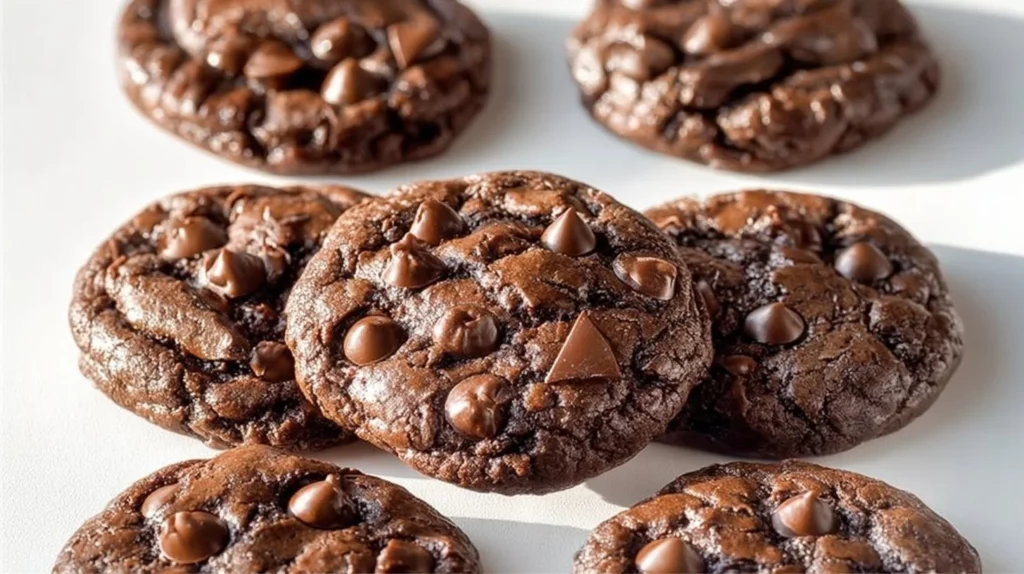 Delicious ultimate brownie mix cookies ready to enjoy on a plate.