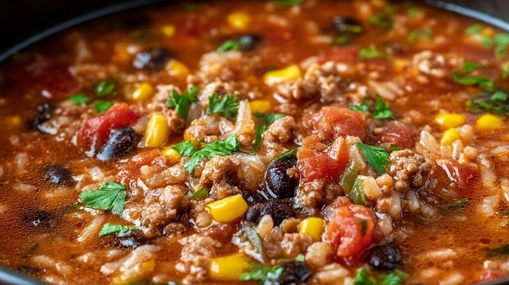 Mexican Beef and Rice Soup