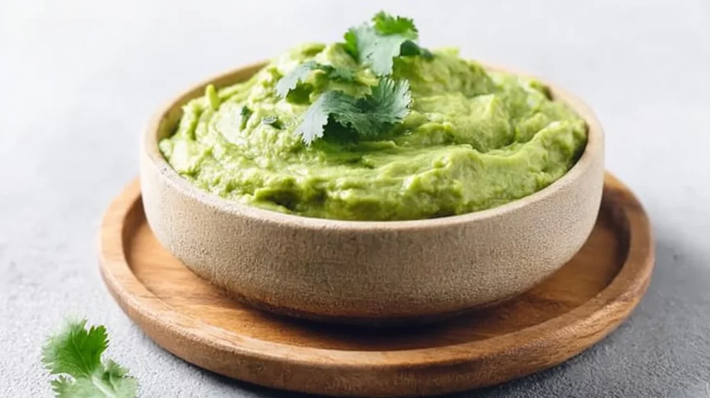 Bowl of authentic Mexican guacamole with fresh ingredients