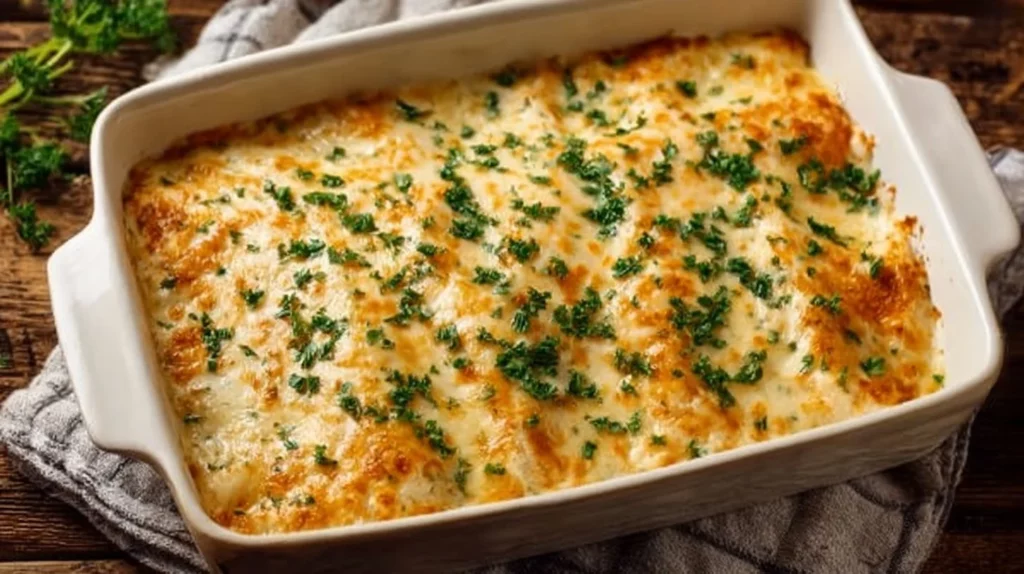 Delicious creamy white chicken enchiladas topped with sauce and cheese