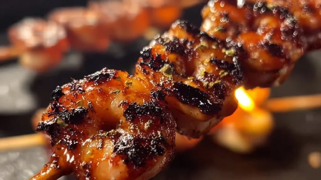Plate of crispy grilled chicken garnished with herbs and spices.