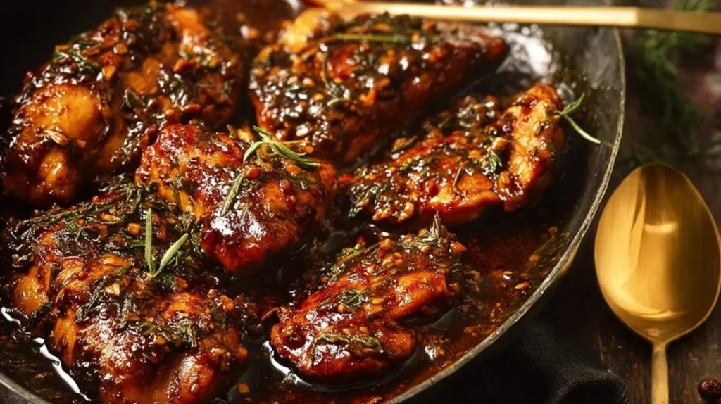 Delicious hot honey baked chicken breasts with a sweet and savory glaze.