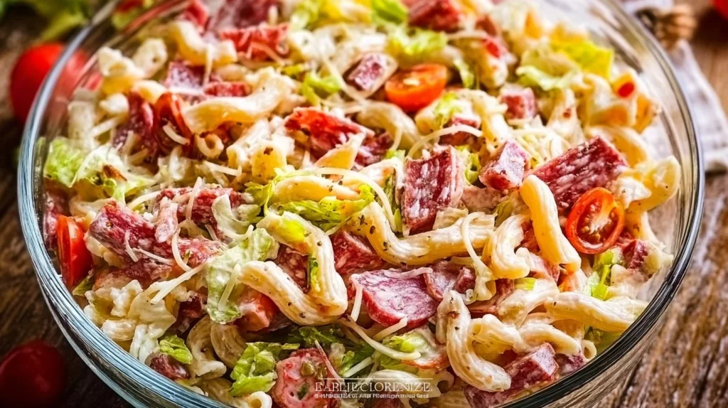 Italian Grinder Pasta Salad packed with fresh veggies and pasta.
