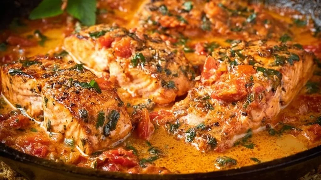 Delicious Marry Me Salmon recipe showcasing tender salmon fillets on a plate.