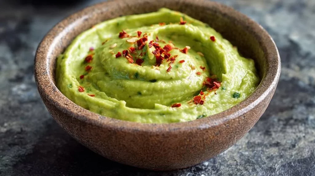 Delicious bowl of the tastiest guacamole topped with fresh cilantro